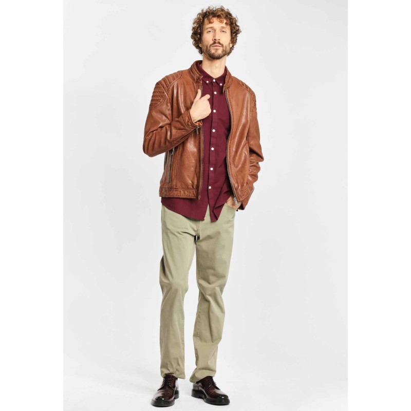 Geaca de Piele Barbati Deercraft Maro Inchis Pier NSLONTV – IMBRACAMINTE