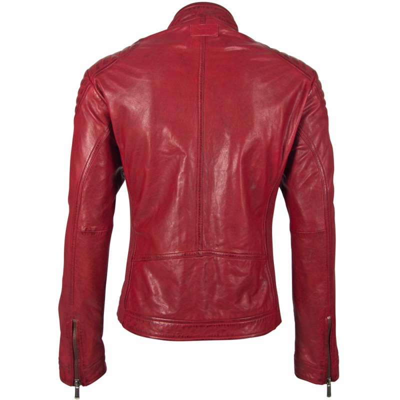 Geaca de Piele Naturala Barbati Gipsy Rosu Inchis Pier NSLONTV – IMBRACAMINTE