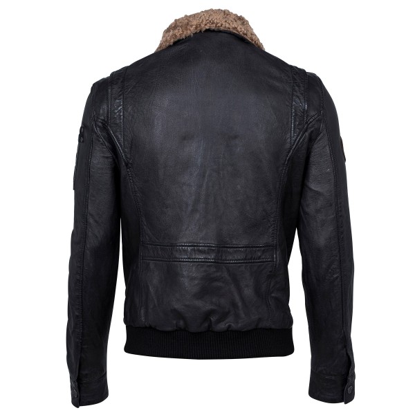 Geaca de Piele Naturala Barbati Gipsy Neagra Pilot W18 LANOV – IMBRACAMINTE — fotografia 2