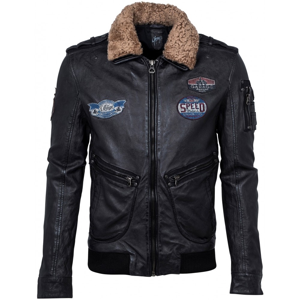 Geaca de Piele Naturala Barbati Gipsy Neagra Pilot W18 LANOV Geaca de Piele Naturala Barbati Gipsy Neagra Pilot W18 LANOV - readytowear