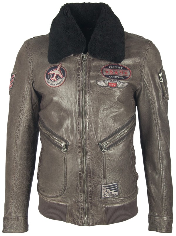 Geaca de Piele Naturala Barbati Gipsy Gri Pilot W19 NZROV W – IMBRACAMINTE — fotografia 1