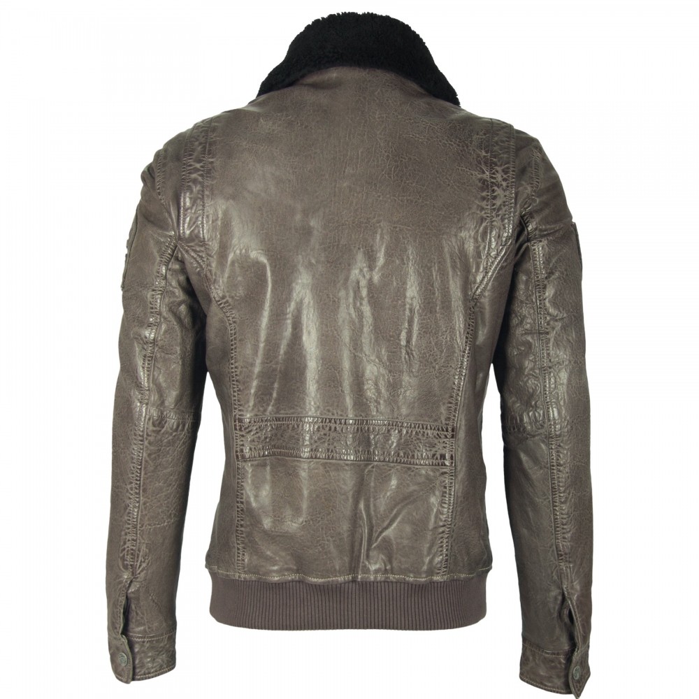 Geaca de Piele Naturala Barbati Gipsy Gri Pilot W19 NZROV W Geaca de Piele Naturala Barbati Gipsy Gri Pilot W19 NZROV W - readytowear.ro