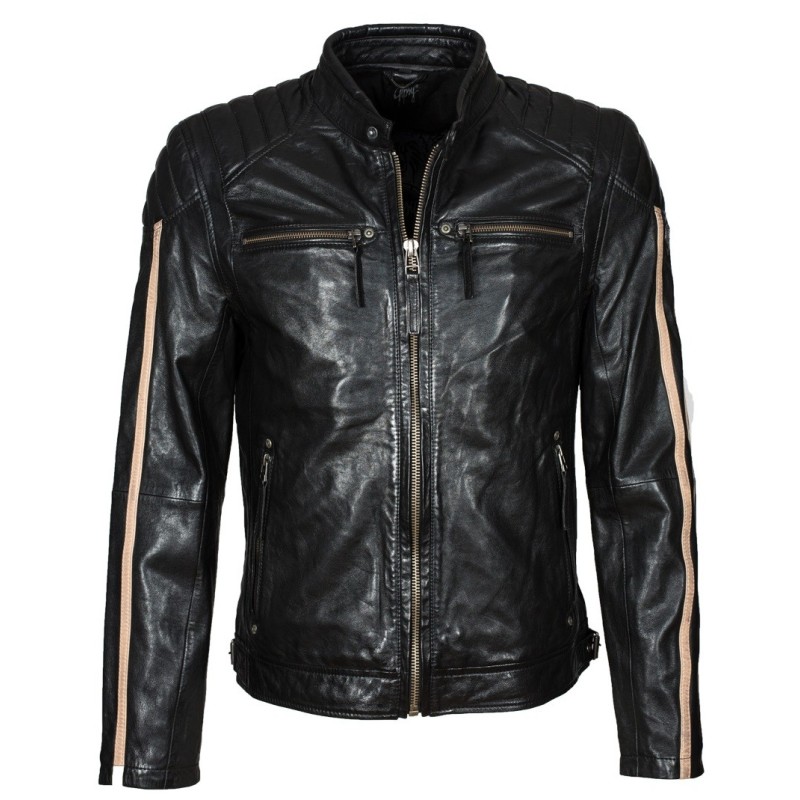 Geaca de Piele Naturala Barbati Gipsy Negru Antic Race W15 SF LROV – IMBRACAMINTE