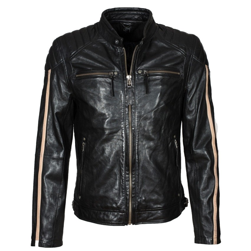 Geaca de Piele Naturala Barbati Gipsy Negru Antic Race W15 SF LROV – IMBRACAMINTE