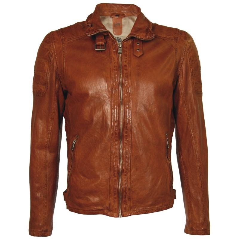 Geaca de Piele Barbati Gipsy Coniac Ramos LAWOV – Black Friday