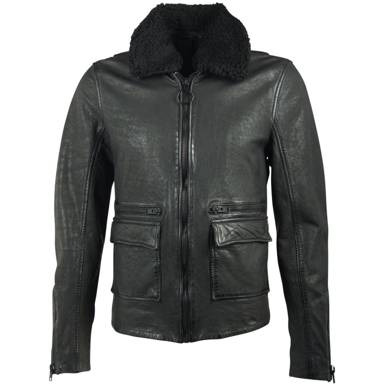 Geaca de Piele Naturala Barbati Gipsy Neagra Ramzey W18 SF NSLCOUNTV – IMBRACAMINTE