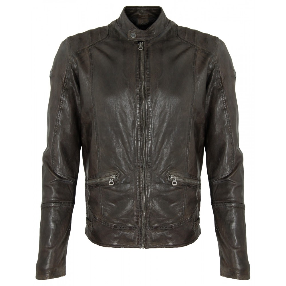 Geaca de Piele Naturala Barbati Gipsy Olive Raol LAWOV Geaca de Piele Naturala Barbati Gipsy Olive Raol LAWOV - readytowear