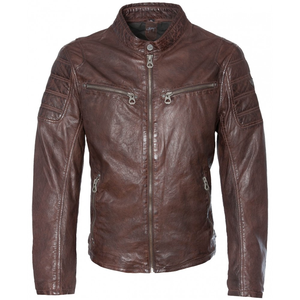 Geaca de Piele Barbati Gipsy Maro inchis Rick SF LVW Geaca de Piele Barbati Gipsy Maro inchis Rick SF LVW - readytowear.ro