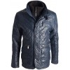 Geaca Lunga de Piele Naturala Barbati Gipsy Bleumarin Rime LNBV W - readytowear.ro