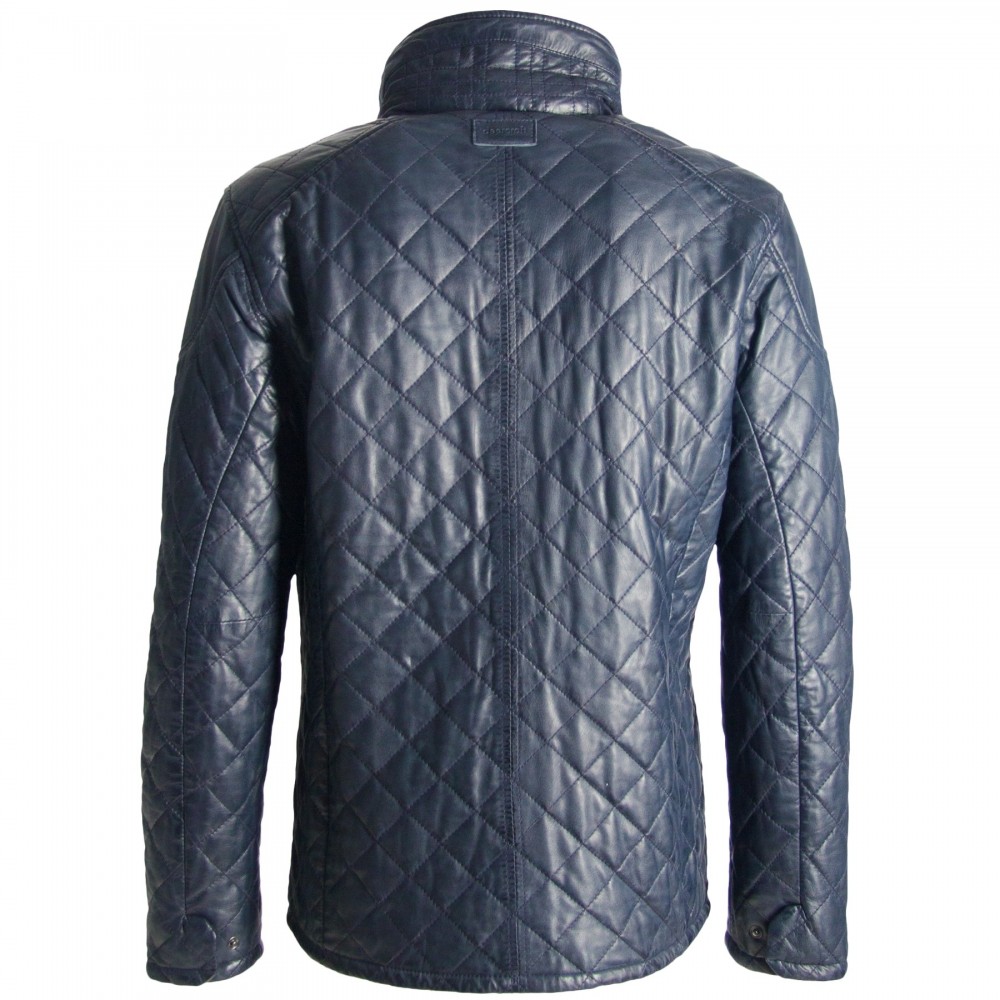 Geaca Lunga de Piele Barbati Deercraft Bleumarin Rime LNBV W geci de piele - readytowear.ro
