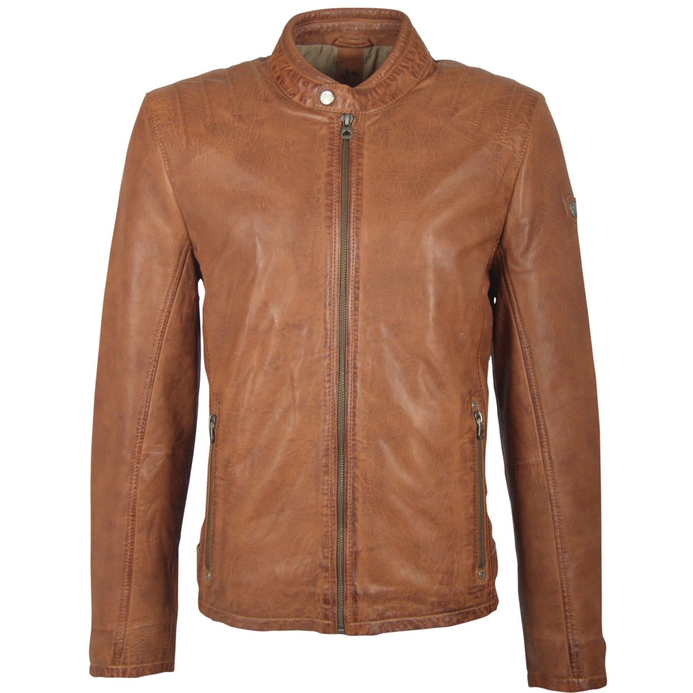 Geaca de Piele Naturala Barbati Gipsy Coniac Rio S19 NZLVT – IMBRACAMINTE