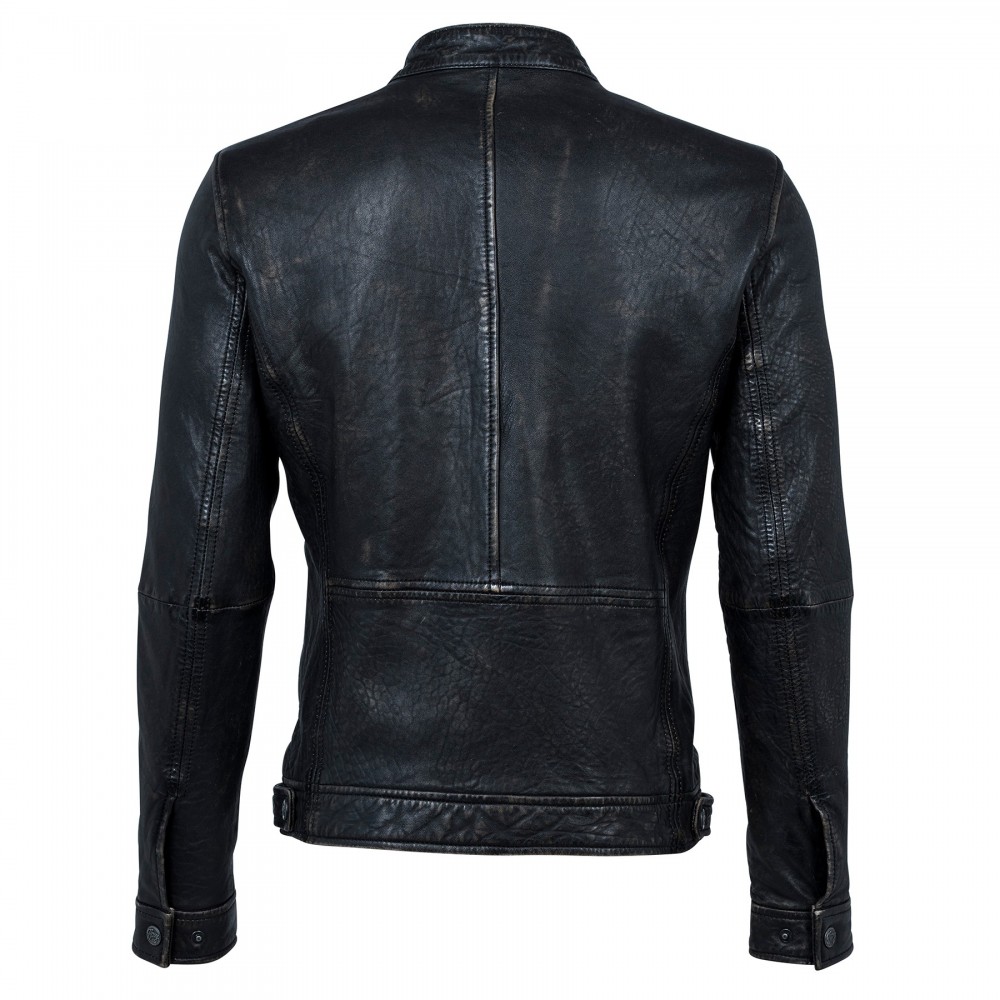 Geaca de Piele Naturala Barbati Gipsy Negru-Bej Ripley NSLAV Geaca de Piele Naturala Barbati Gipsy Negru-Bej Ripley NSLAV - readytowear.ro