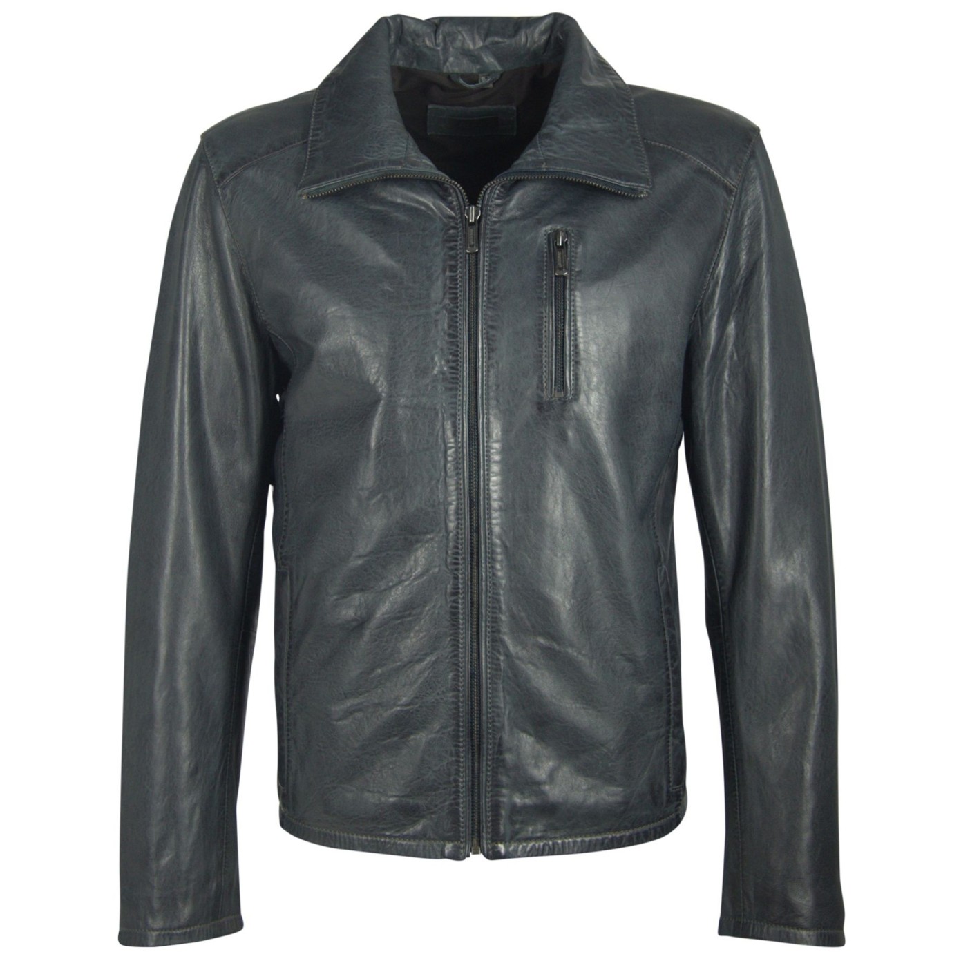 Geaca de Piele Naturala Barbati Gipsy Bleumarin River NSLV – IMBRACAMINTE