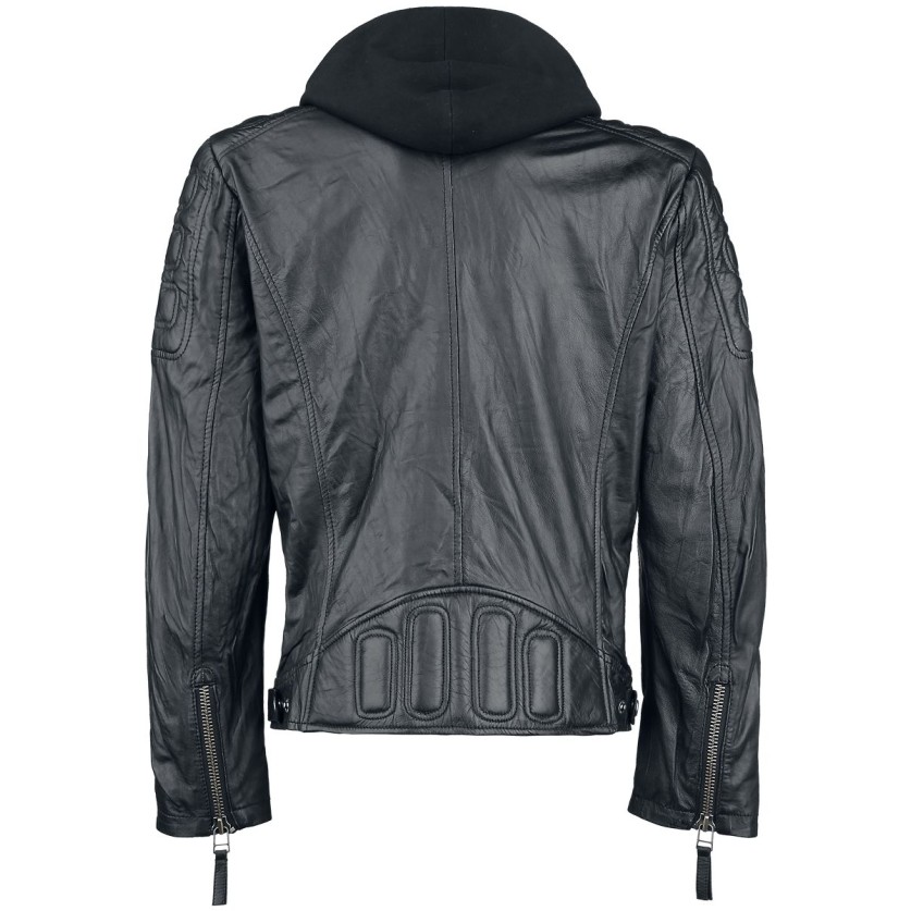 Geaca de Piele Naturala Barbati Gipsy Neagra Rodney SF SNWV – IMBRACAMINTE