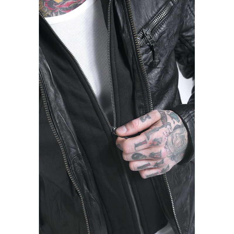 Geaca de Piele Naturala Barbati Gipsy Neagra Rodney SF SNWV – IMBRACAMINTE