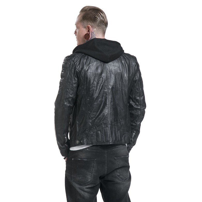 Geaca de Piele Naturala Barbati Gipsy Neagra Rodney SF SNWV – IMBRACAMINTE