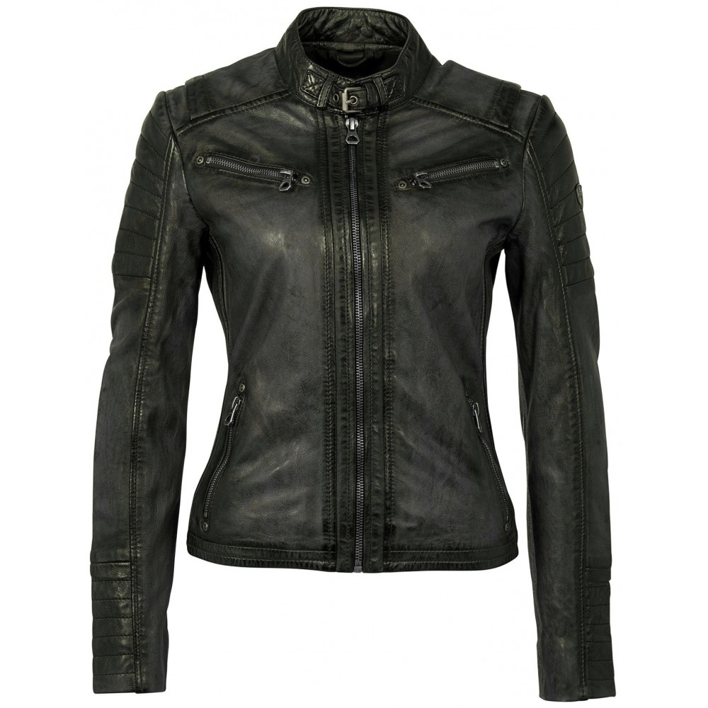 Geaca de Piele Naturala Dama Gipsy Kaki Vintage Romie LASANV - readytowear