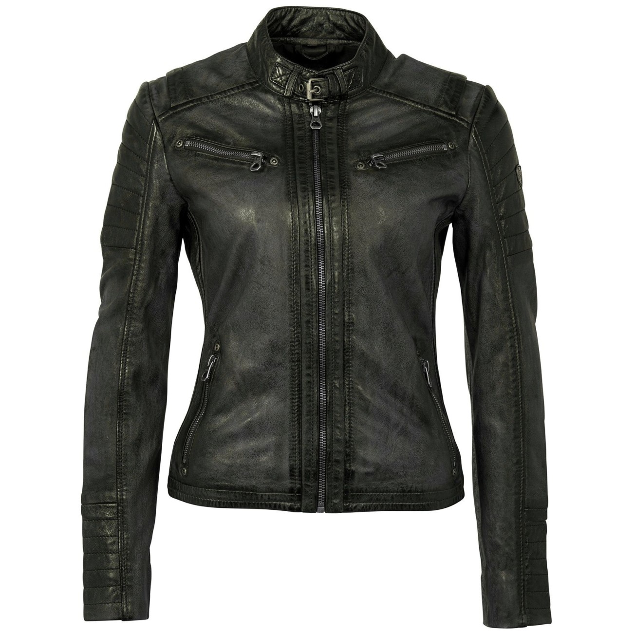 Geaca de Piele Naturala Dama Gipsy Kaki Vintage Romie LASANV – IMBRACAMINTE