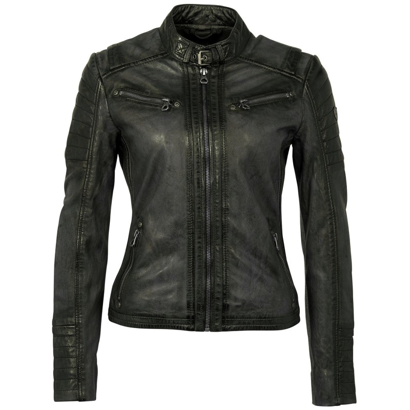 Geaca de Piele Naturala Dama Gipsy Kaki Vintage Romie LASANV – IMBRACAMINTE