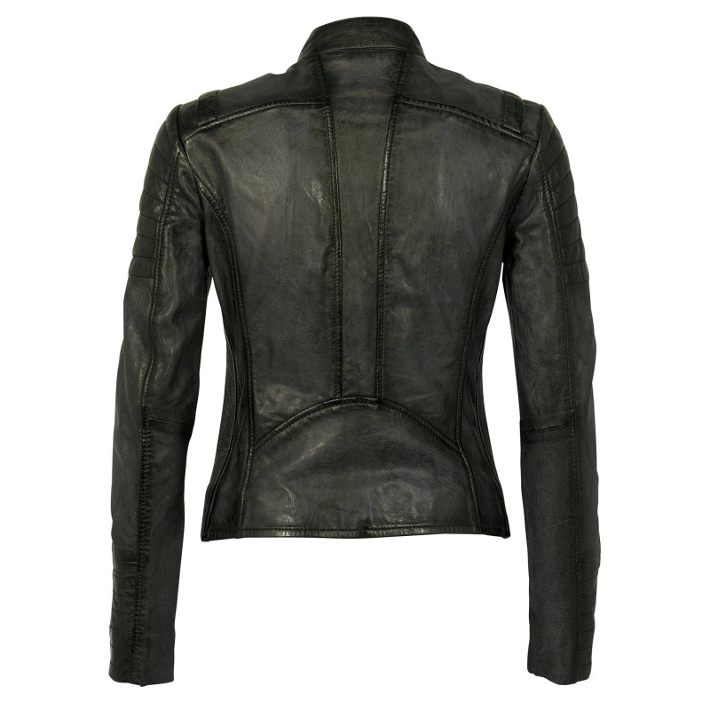 Geaca de Piele Naturala Dama Gipsy Kaki Vintage Romie LASANV – IMBRACAMINTE