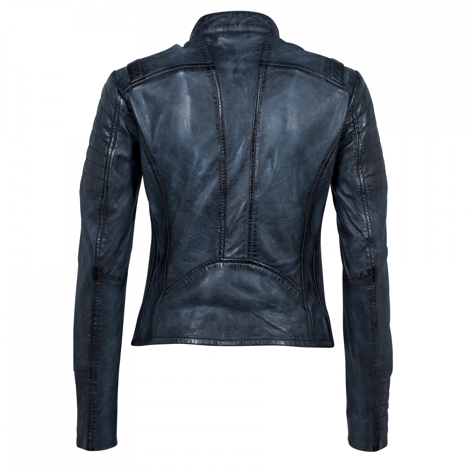 Geaca de Piele Naturala Dama Gipsy Bleumarin Vintage Romie LASANV – IMBRACAMINTE