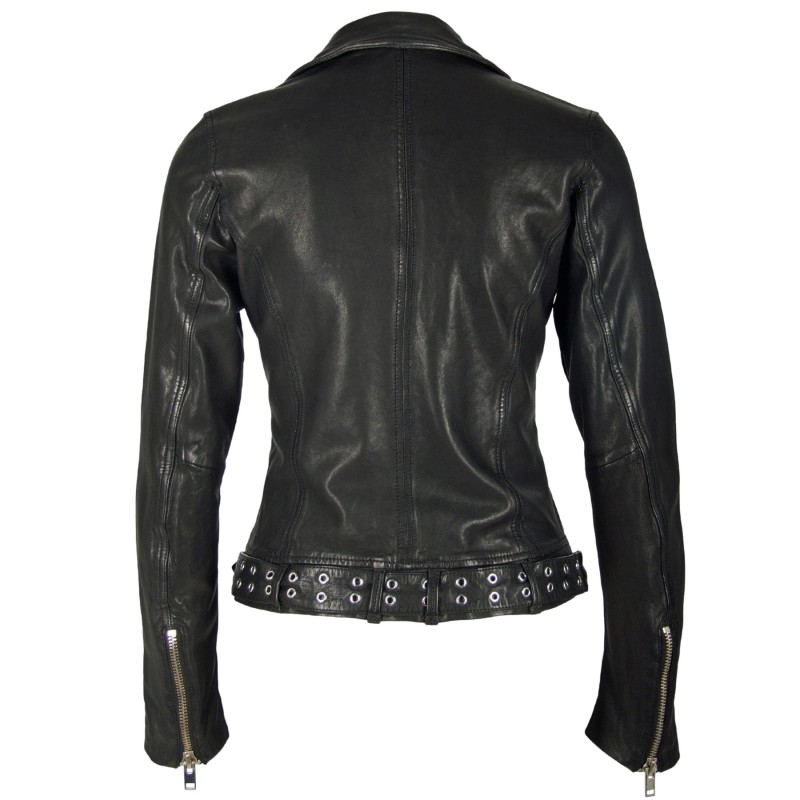 Geaca de Piele Naturala Dama Gipsy Neagra Ruri SF LAMEZV – IMBRACAMINTE