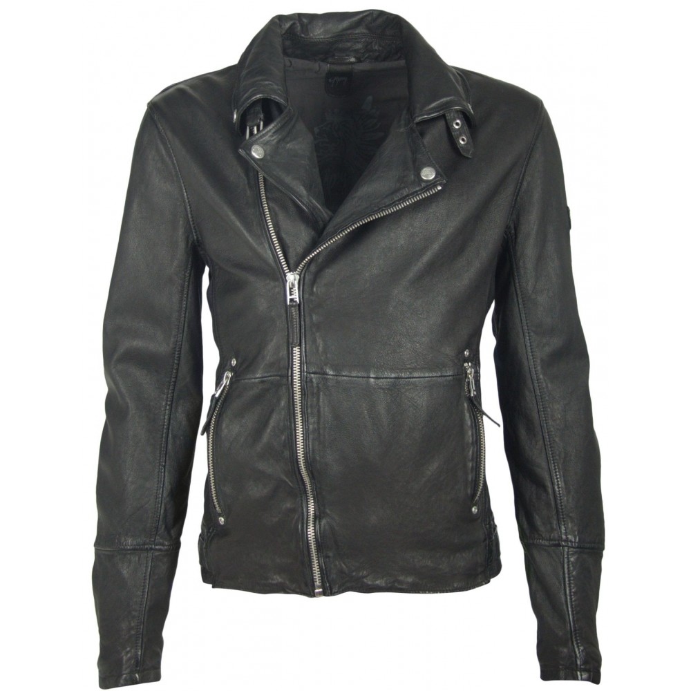 Geaca de Piele Naturala Barbati Gipsy Neagra Rustle SF LANICV - readytowear