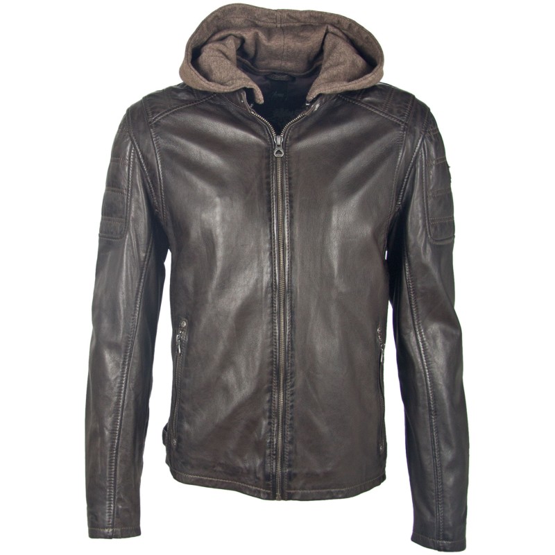 Geaca de Piele Barbati Gipsy Maro Inchis Rylo LAKEV – IMBRACAMINTE