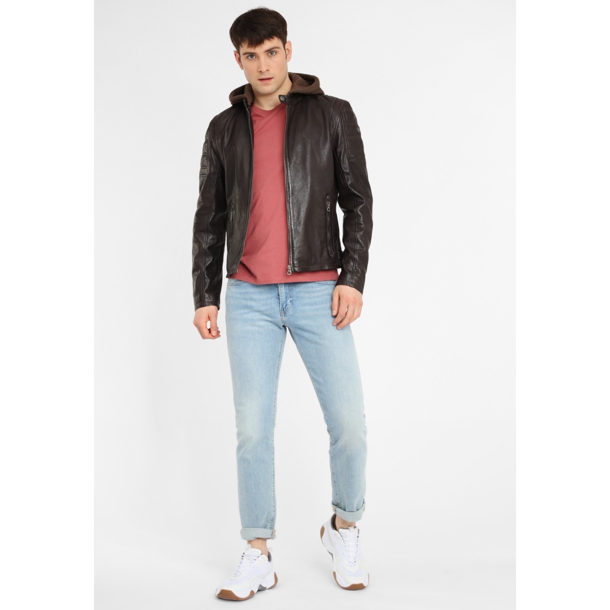 Geaca de Piele Barbati Gipsy Maro Inchis Rylo LAKEV – IMBRACAMINTE