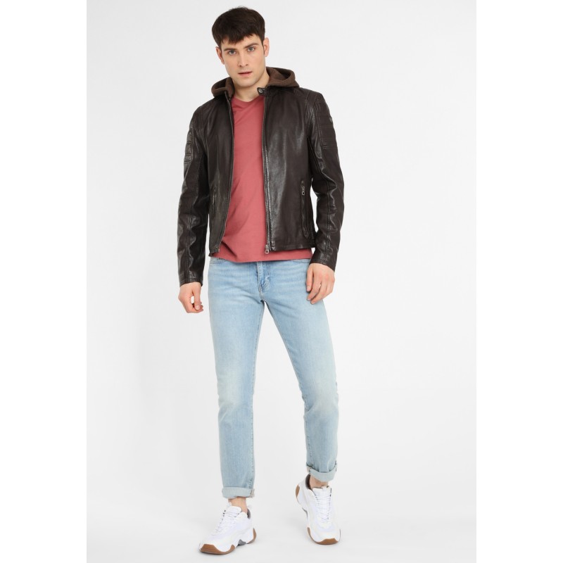 Geaca de Piele Barbati Gipsy Maro Inchis Rylo LAKEV – IMBRACAMINTE