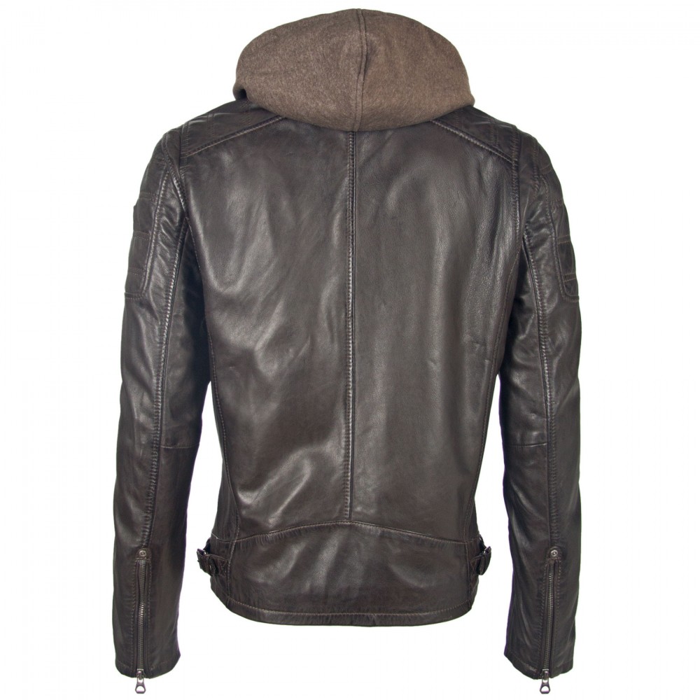 Geaca de Piele Barbati Gipsy Maro Inchis Rylo LAKEV BIO geci de piele - readytowear.ro