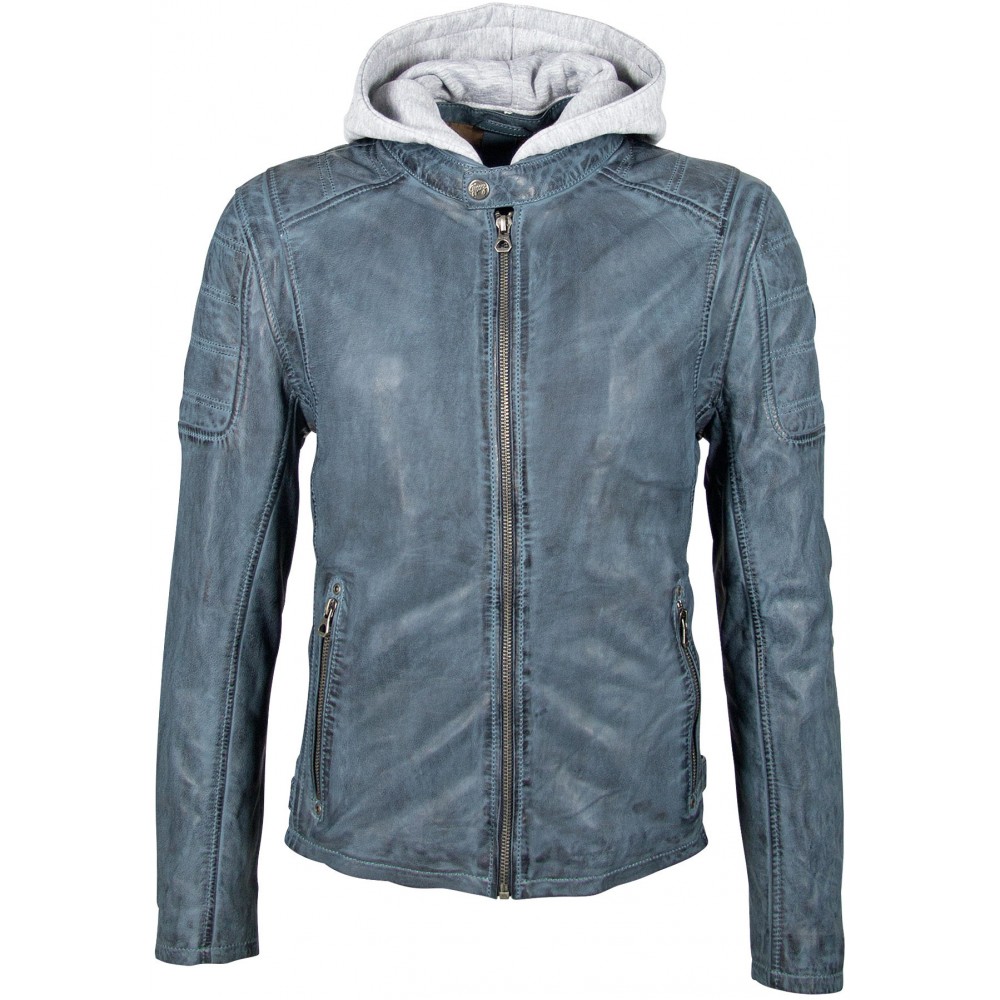 Geaca de Piele Barbati Gipsy Albastru Deschis Rylo LAKEV geci de piele - readytowear.ro