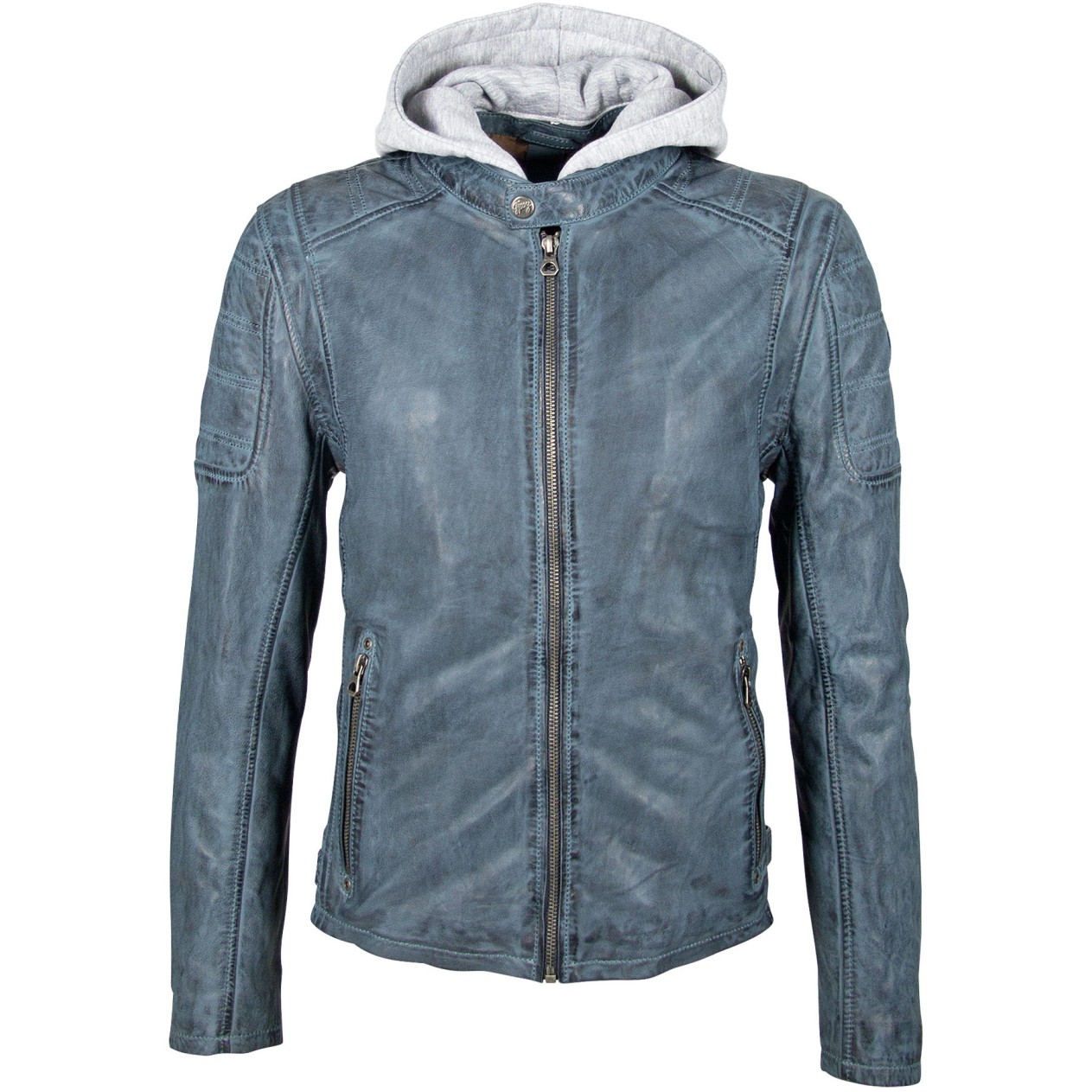 Geaca de Piele Barbati Gipsy Albastru Deschis Rylo LAKEV – IMBRACAMINTE