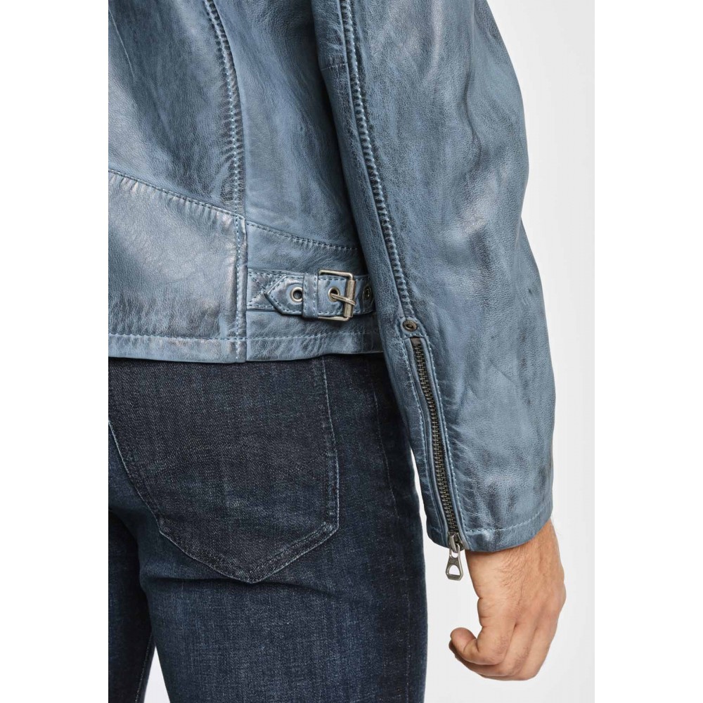 Geaca de Piele Barbati Gipsy Albastru Deschis Rylo LAKEV geci de piele - readytowear.ro