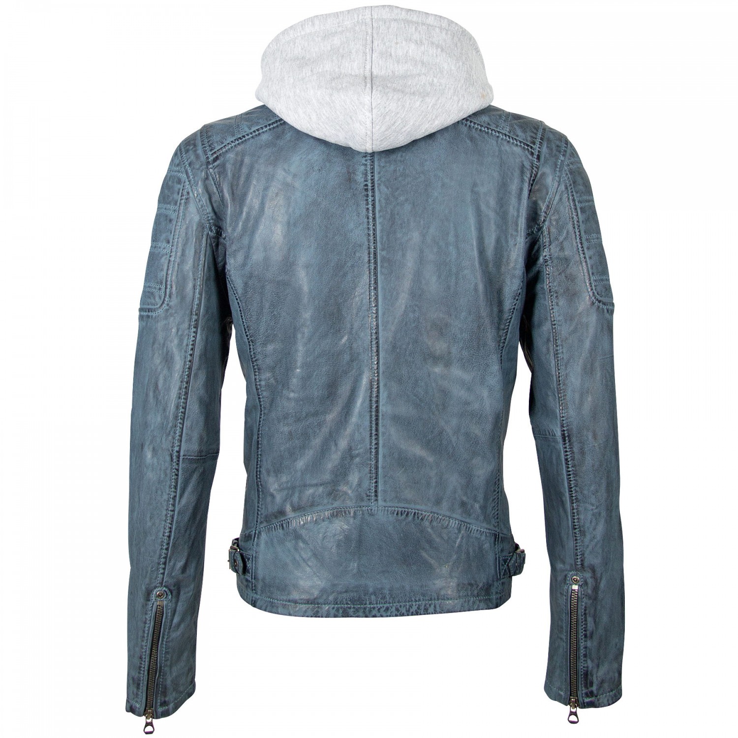 Geaca de Piele Barbati Gipsy Albastru Deschis Rylo LAKEV – IMBRACAMINTE