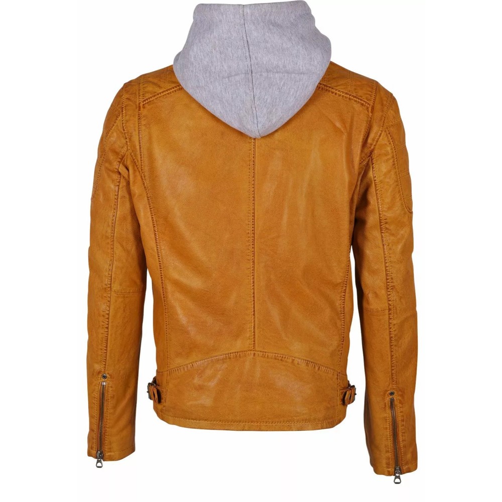 Geaca de Piele Barbati Gipsy Galbena Rylo LAKEV geci de piele - readytowear.ro