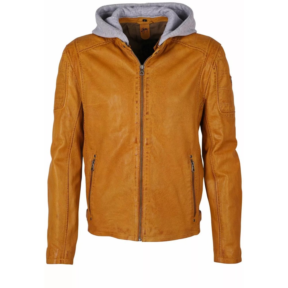 Geaca de Piele Barbati Gipsy Galbena Rylo LAKEV Geaca de Piele Barbati Gipsy Galbena Rylo LAKEV - readytowear