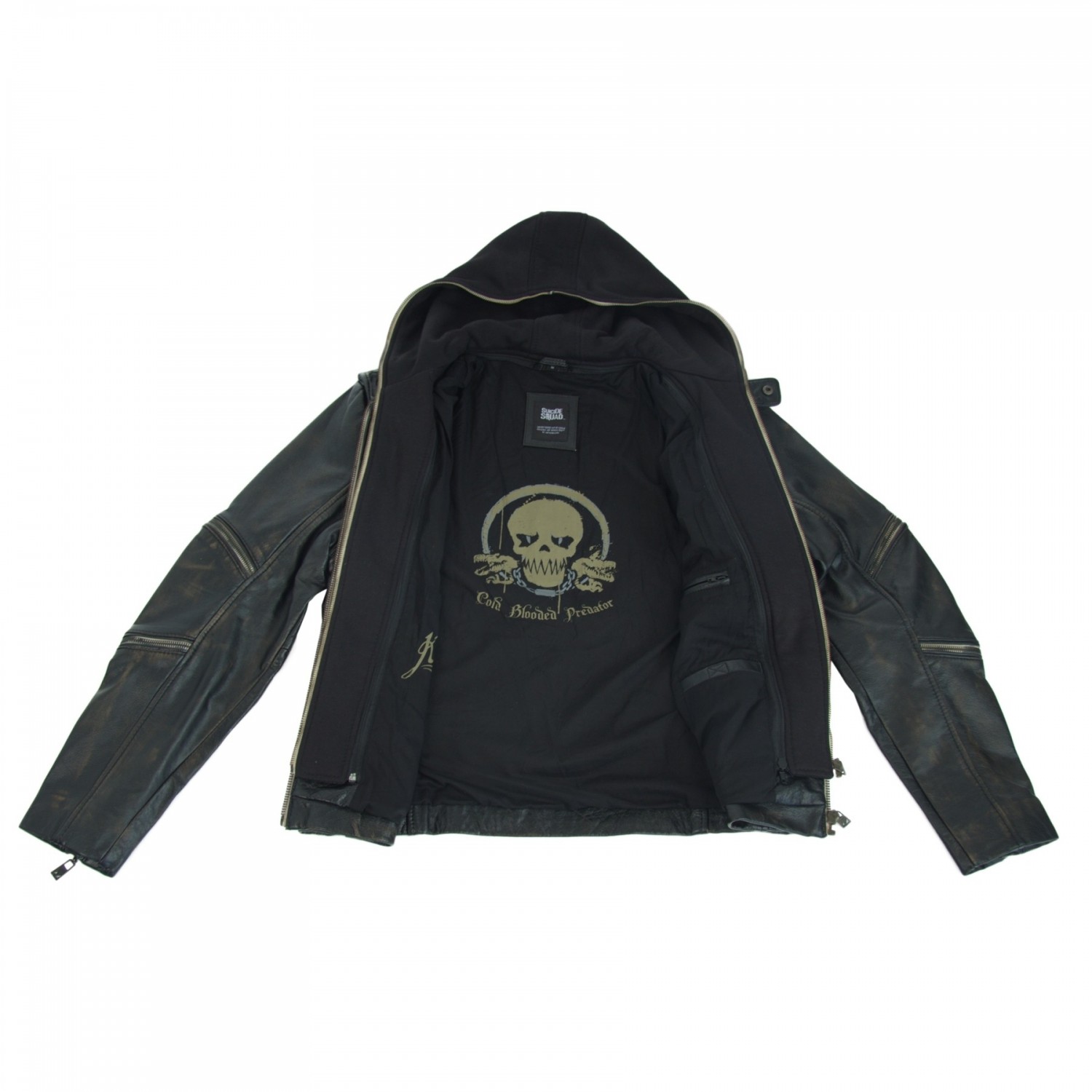 Geaca din Piele Naturala Barbati Gipsy Neagra Suicide Squad Killer Croc – IMBRACAMINTE