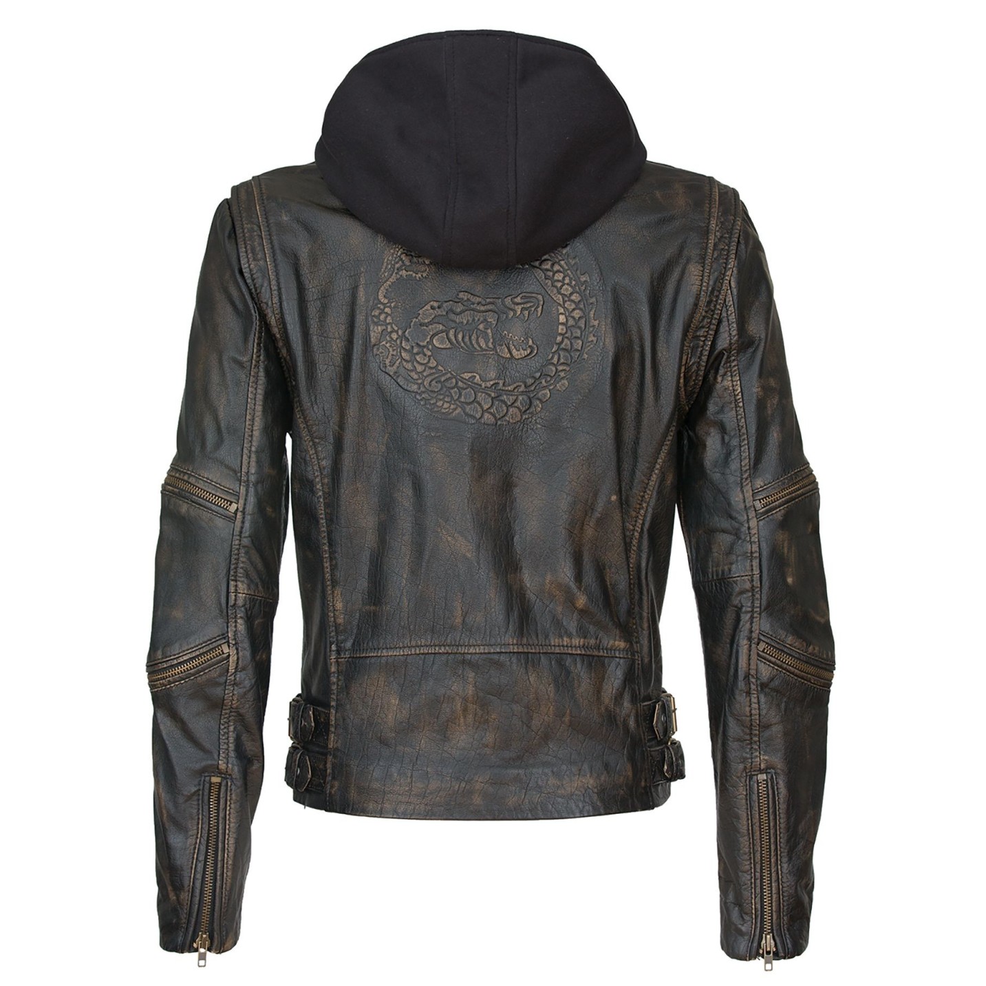 Geaca din Piele Naturala Barbati Gipsy Neagra Suicide Squad Killer Croc – IMBRACAMINTE