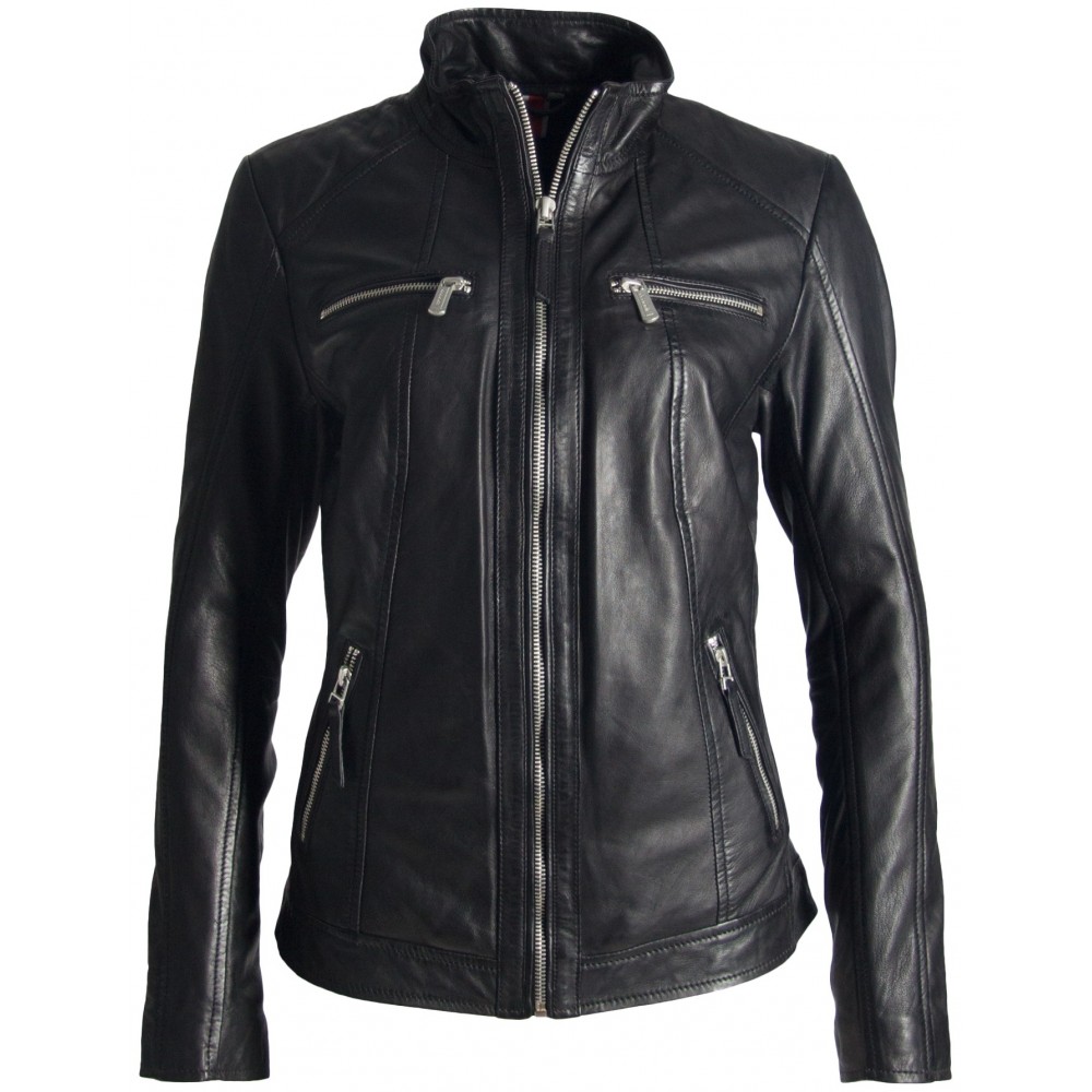 Geaca de Piele Naturala Dama Gipsy Neagra Sable LAHAV - readytowear