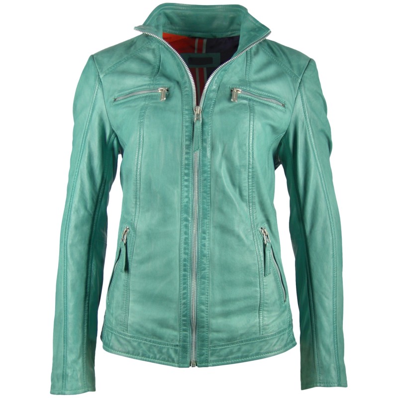 Geaca de Piele Naturala Dama Gipsy Turcoaz Sable LAHAV – IMBRACAMINTE Geaca de Piele Naturala Dama Gipsy Turcoaz Sable LAHAV – IMBRACAMINTE