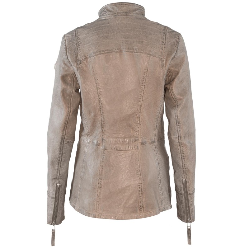 Geaca de Piele Naturala Dama Gipsy Bej Sally S18 LATUV – IMBRACAMINTE