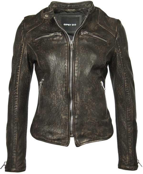Geaca din Piele Naturala Dama Gipsy Neagra Vintage Sanaa SF LAWAV – IMBRACAMINTE — fotografia 1