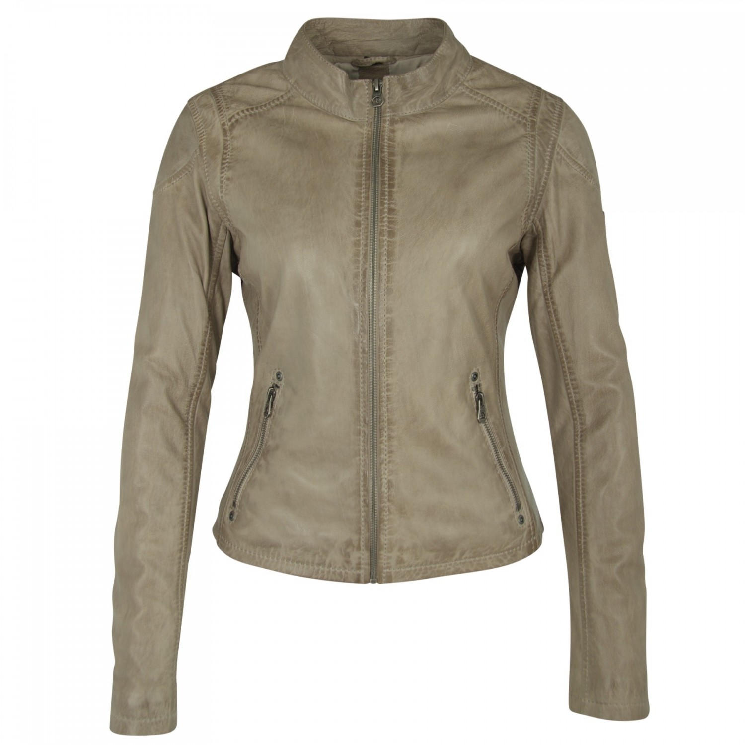 Geaca de Piele Naturala Dama Gipsy Gri Sandy W17 LAKEV – IMBRACAMINTE