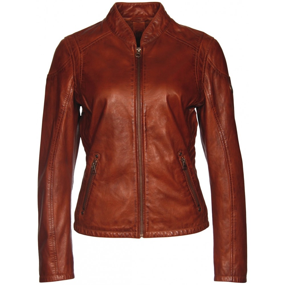 Geaca de Piele Naturala Dama Gipsy Coniac Inchis Sashi LATREV Geaca de Piele Naturala Dama Gipsy Coniac Inchis Sashi LATREV - readytowear