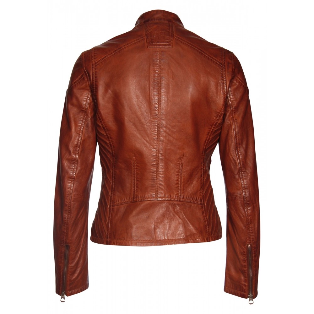 Geaca de Piele Naturala Dama Gipsy Coniac Inchis Sashi LATREV Geaca de Piele Naturala Dama Gipsy Coniac Inchis Sashi LATREV - readytowear.ro