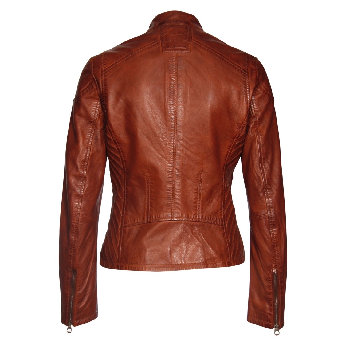 Geaca de Piele Naturala Dama Gipsy Coniac Inchis Sashi LATREV – IMBRACAMINTE