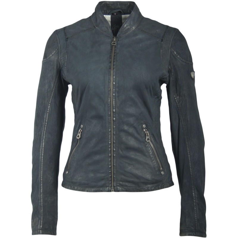 Geaca de Piele Naturala Dama Gipsy Bleumarin Sashi S18 LUNAV – IMBRACAMINTE