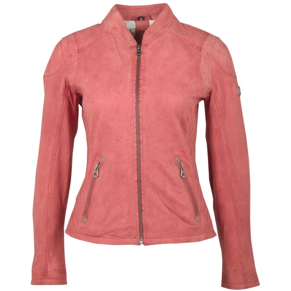 Geaca de Piele Naturala Dama Gipsy Roz Sashi S18 LUNAV - readytowear