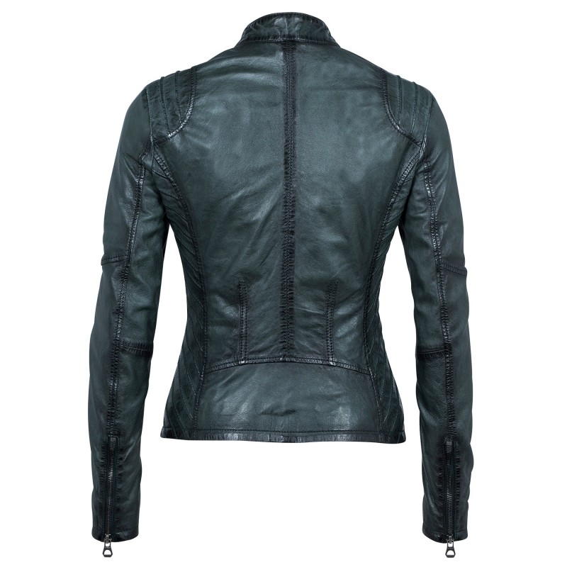 Geaca de Piele Naturala Dama Gipsy Petrol Sashi W18 LVV – IMBRACAMINTE